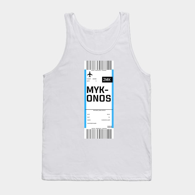 Boarding pass for Mykonos Tank Top by ghjura